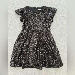 Cat & Jack Glittery Sequin Black Kids Dress